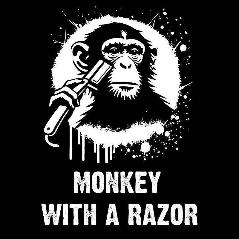 Singe avec un rasoir