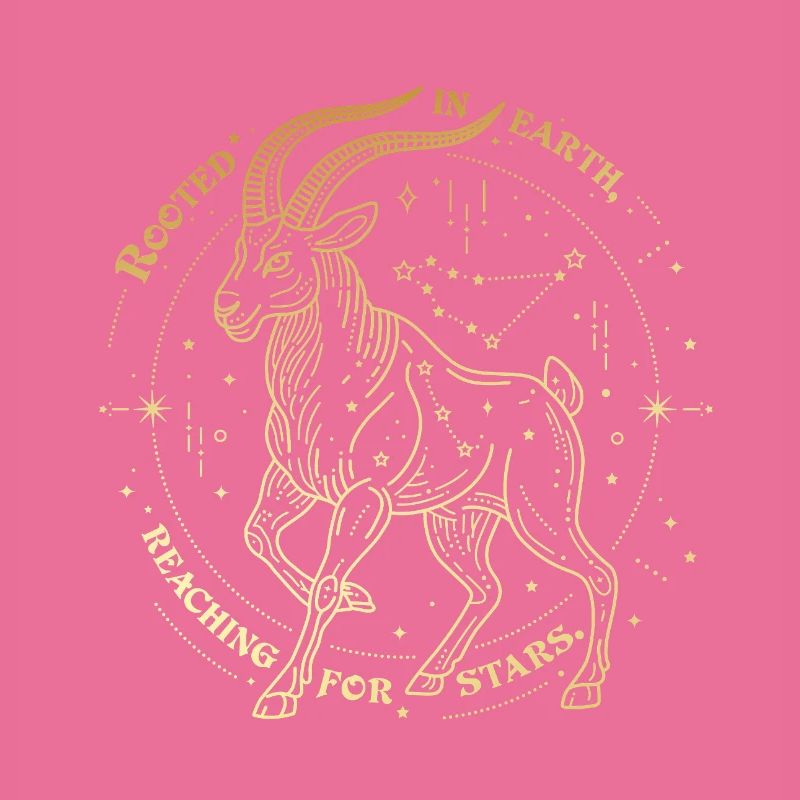 Steinbock Sternzeichen Geschenk – Erde & Sterne Design