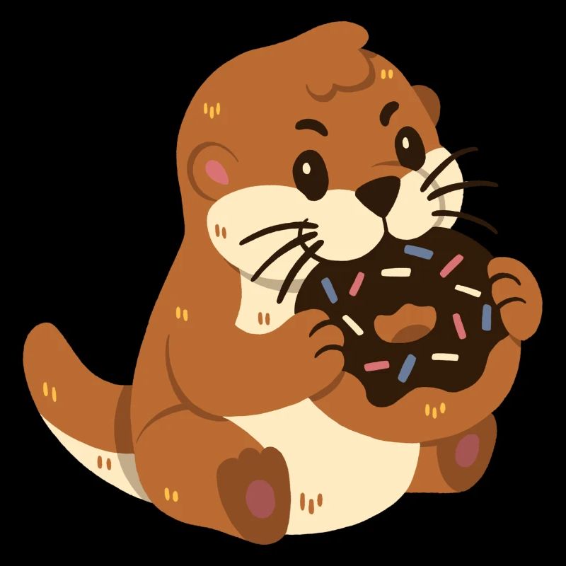 Otter with donut