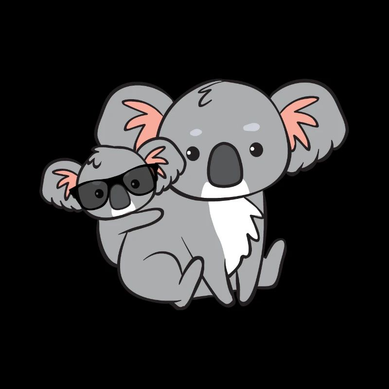 Koala avec bébé et lunettes