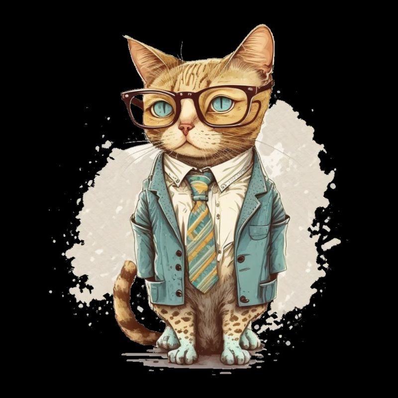 Katze mit Brille