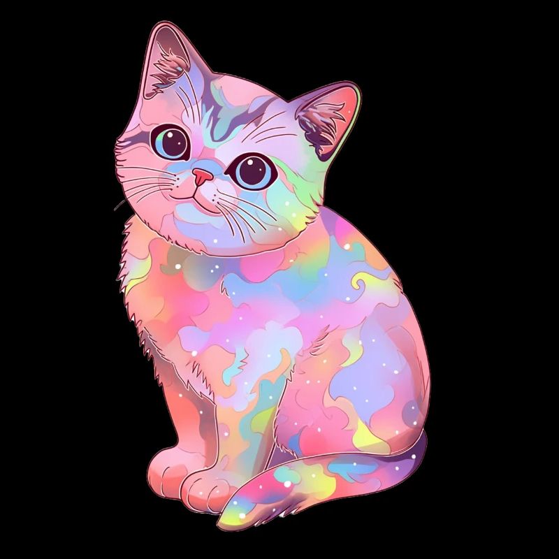Chat coloré et magique