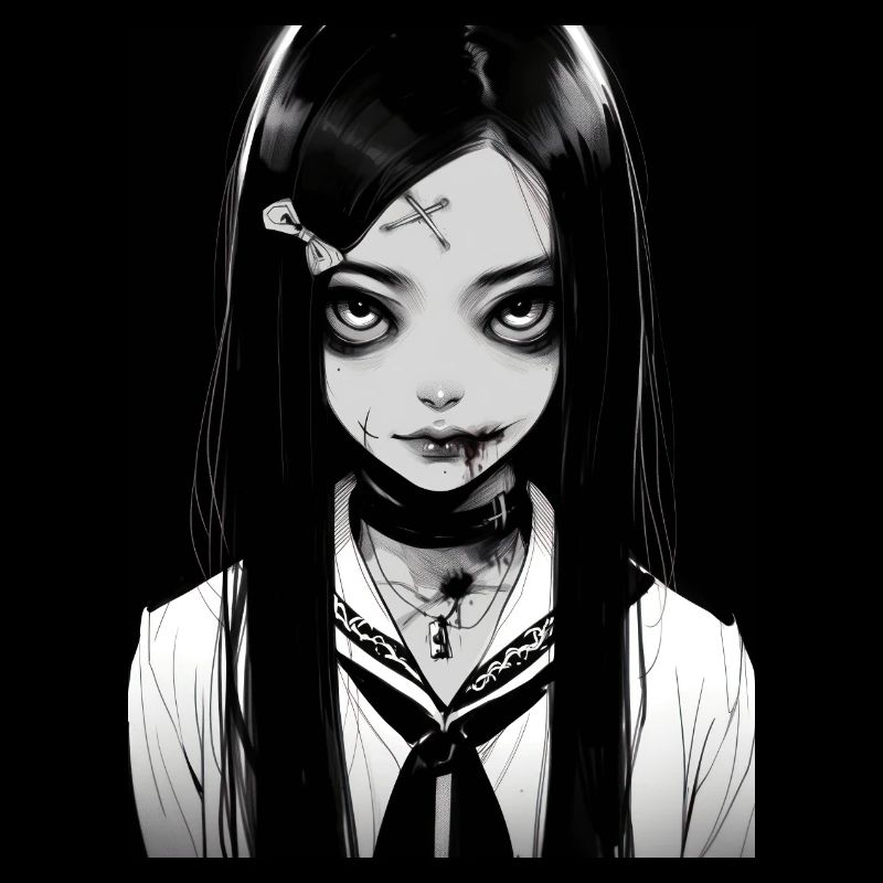 Anime, Mädchen, Geschenk, horror