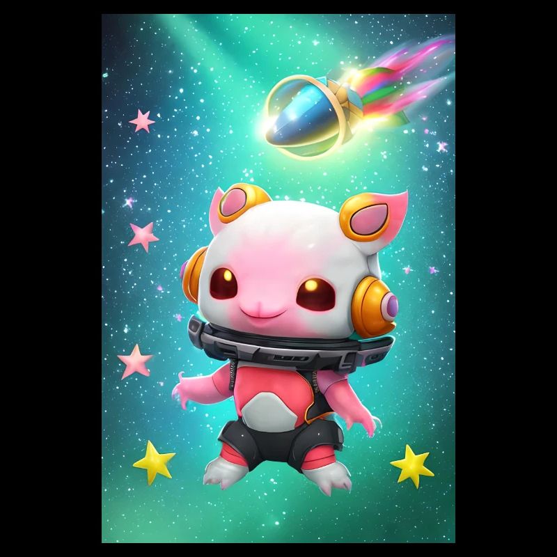 Mignon bébé Axolotl dans l’espace