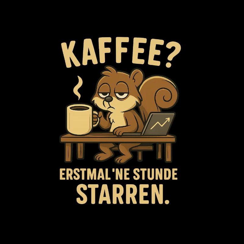 Kaffee? Erstmal ’ne Stunde starren Müdes Hörnchen