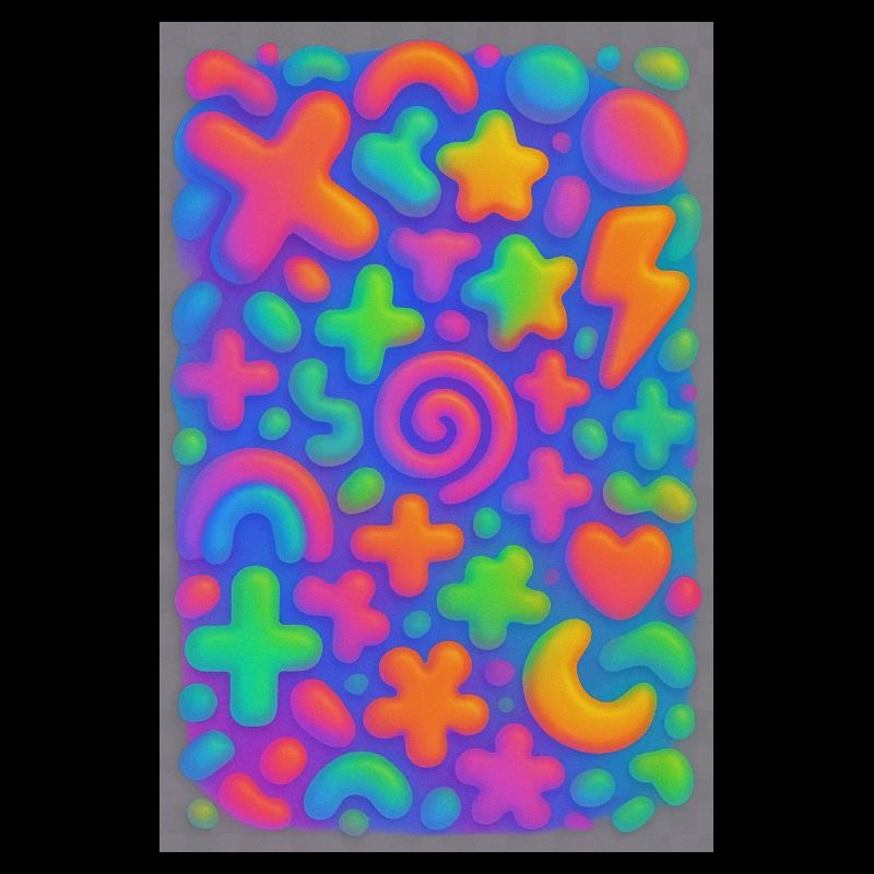Neon Overload – Überlappende 3D Pop-Art Explosion