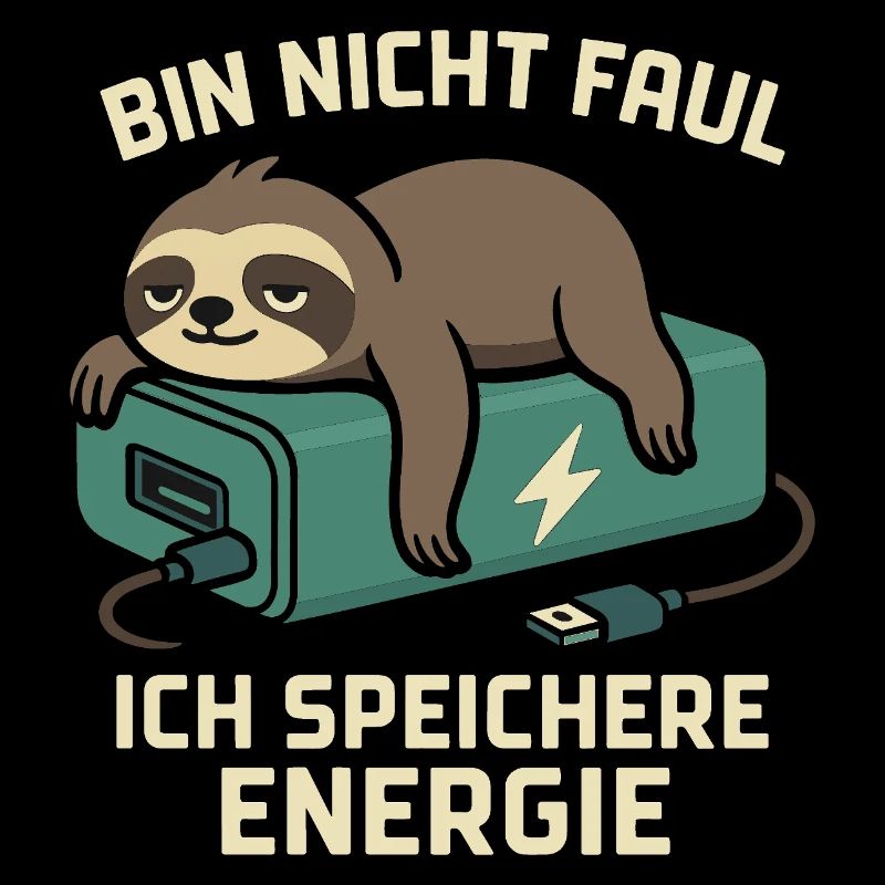 Faultier Spruch: Ich speichere Energie
