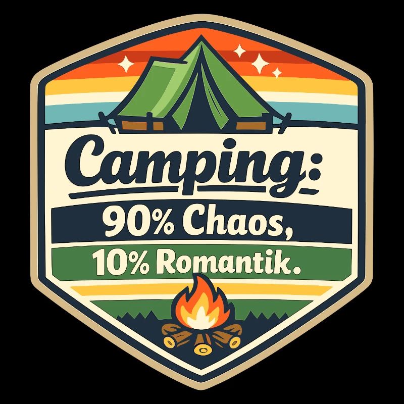 Camping Chaos Romantik Schild