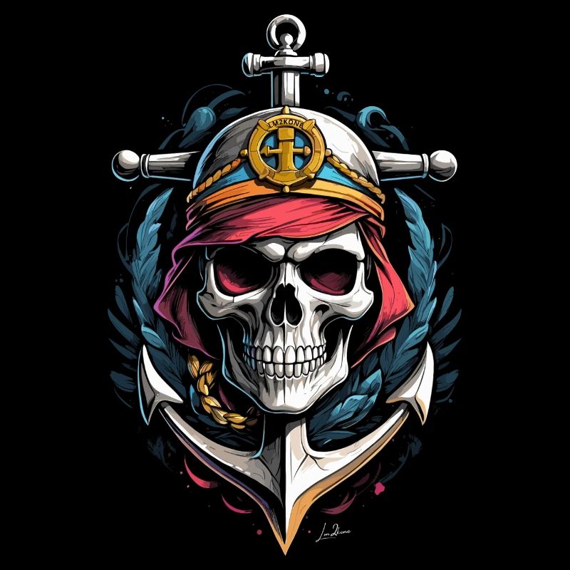 Navy Anchor Skull