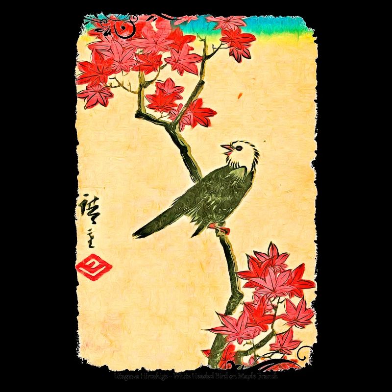 Utagawa Hiroshige White Headed Bird on Maple