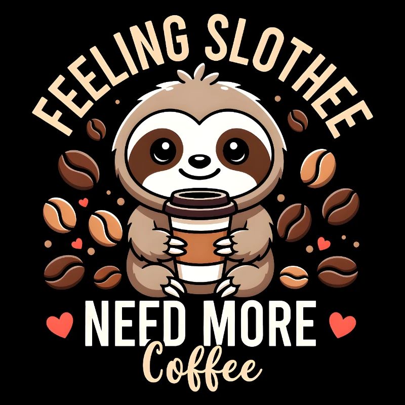Feeling Slothee Need More Coffee Sloth 