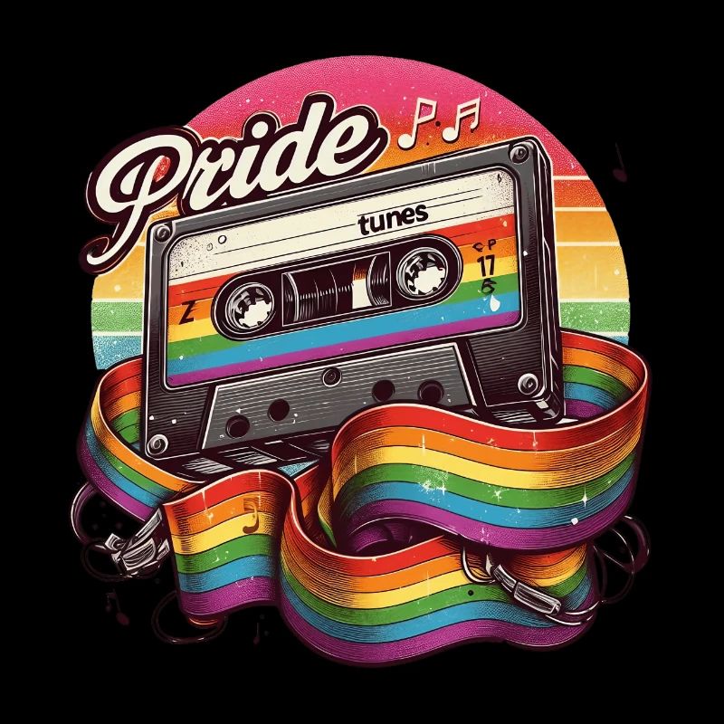 Pride Tunes Cassette Rétro Design Arc-en-ciel