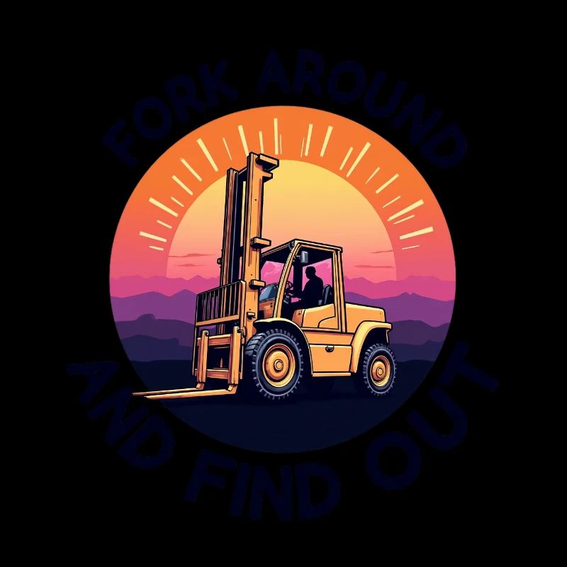 Fork Around und Finde es heraus Forklift Sunset