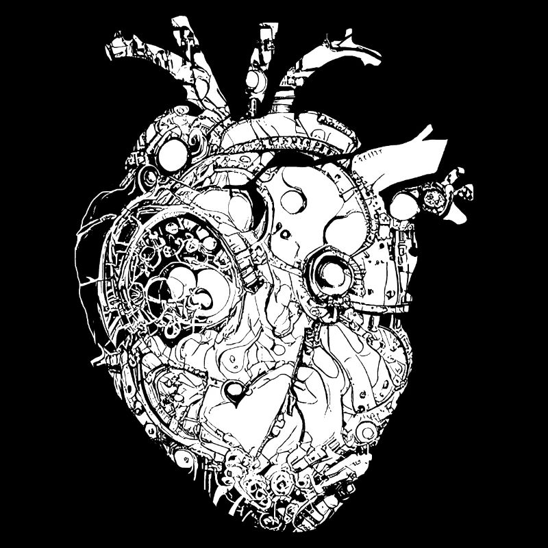 Cœur Steampunk, blanc
