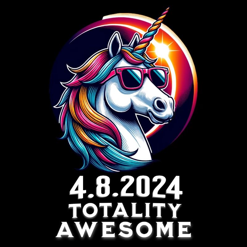 Unicorn in Sunglasses Solar Eclipse 2024