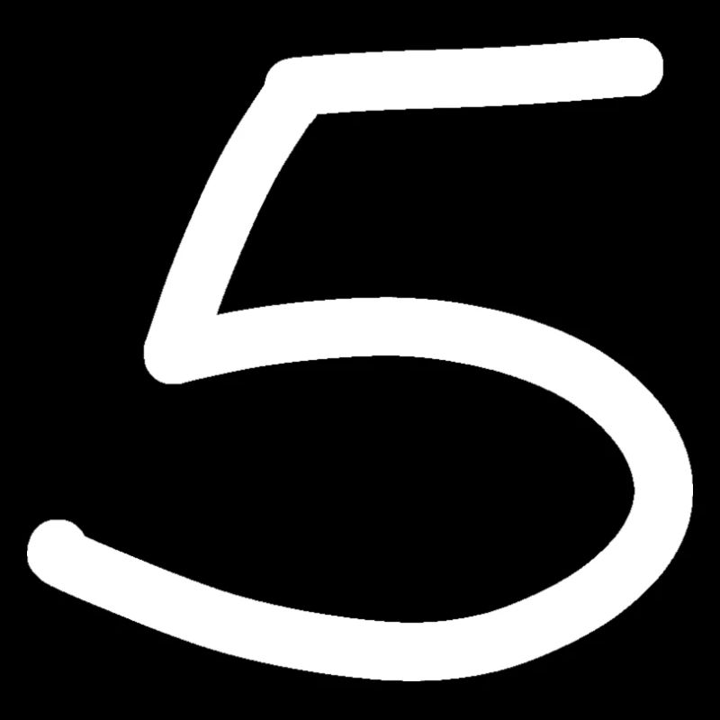 5 five number birthday white