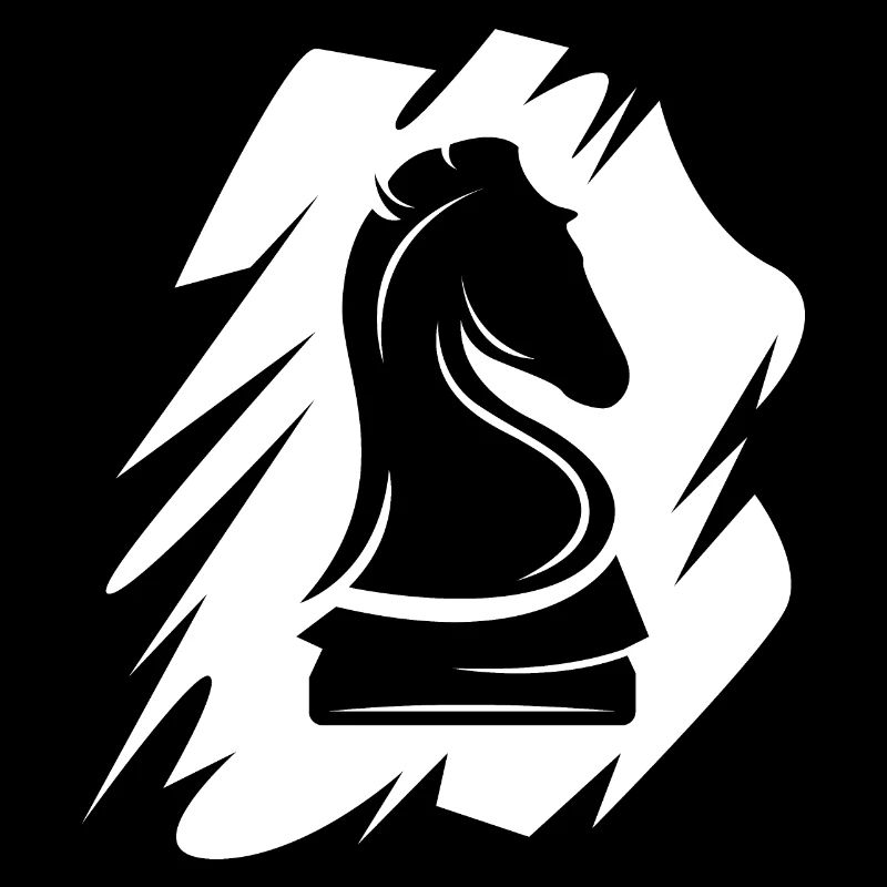 Schach Logo icon Pinselstrich Pferd Illustration