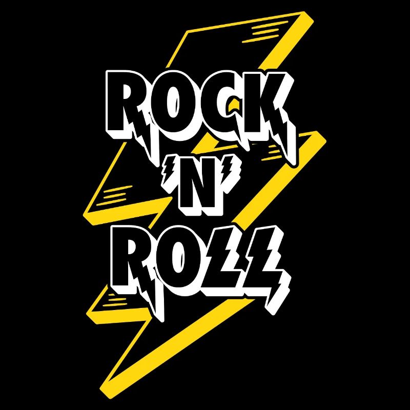 Logo texte rock’n’roll avec éclair