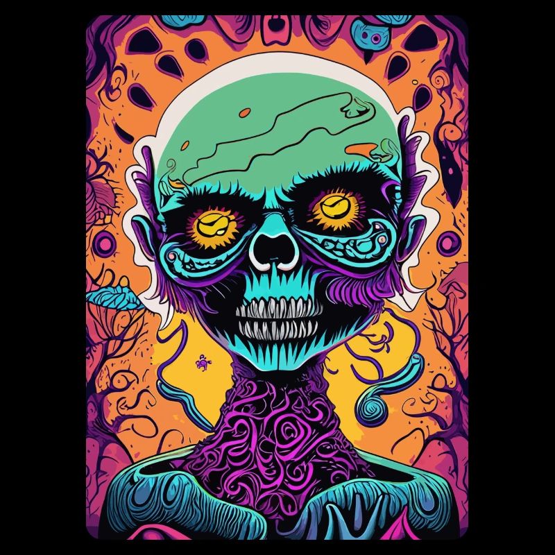Visage de zombie coloré effrayant