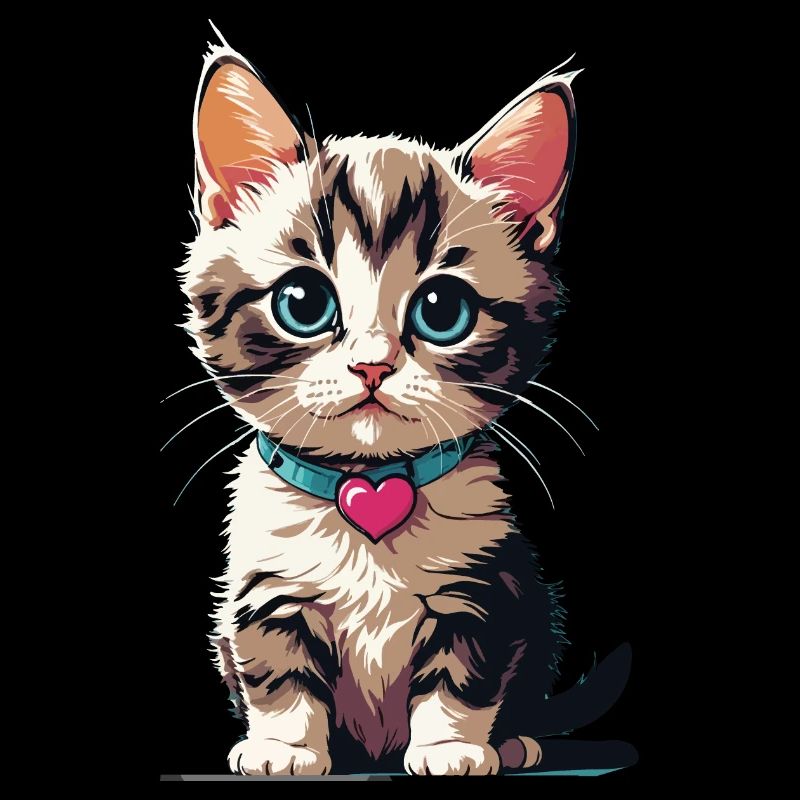 Katze mit Herzkette