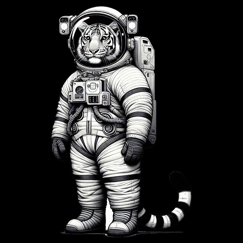 Mignon tigre astronaute