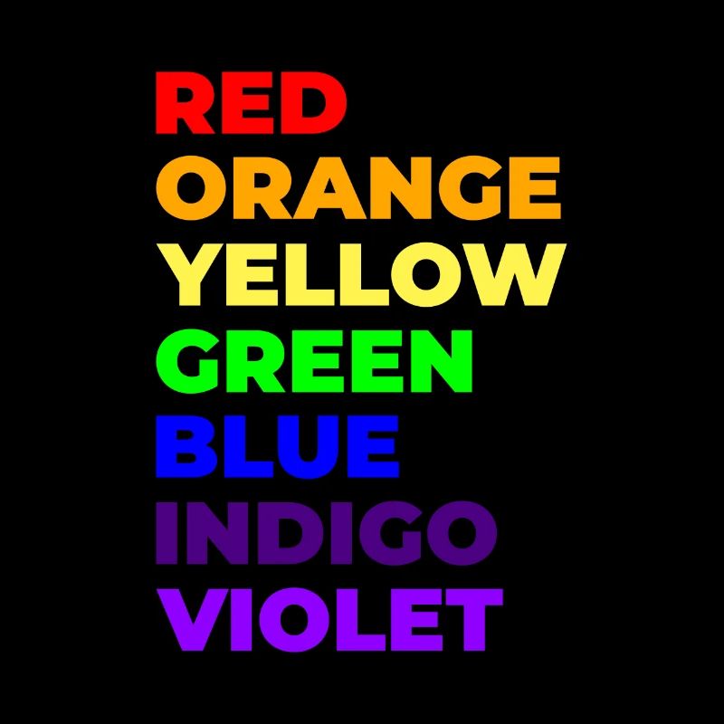 Rainbow colours