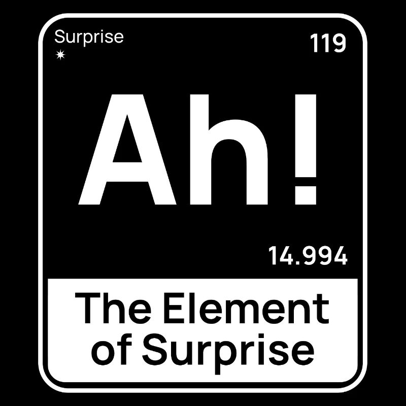 Drôle de design chimique – Élément de surprise « Ah »