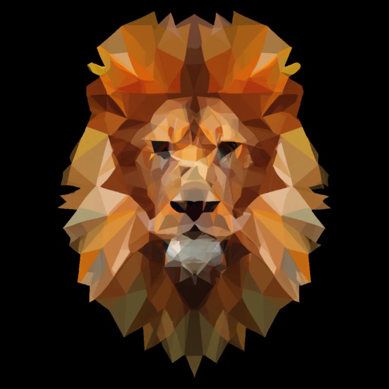 Low-Poly Head of a Lion