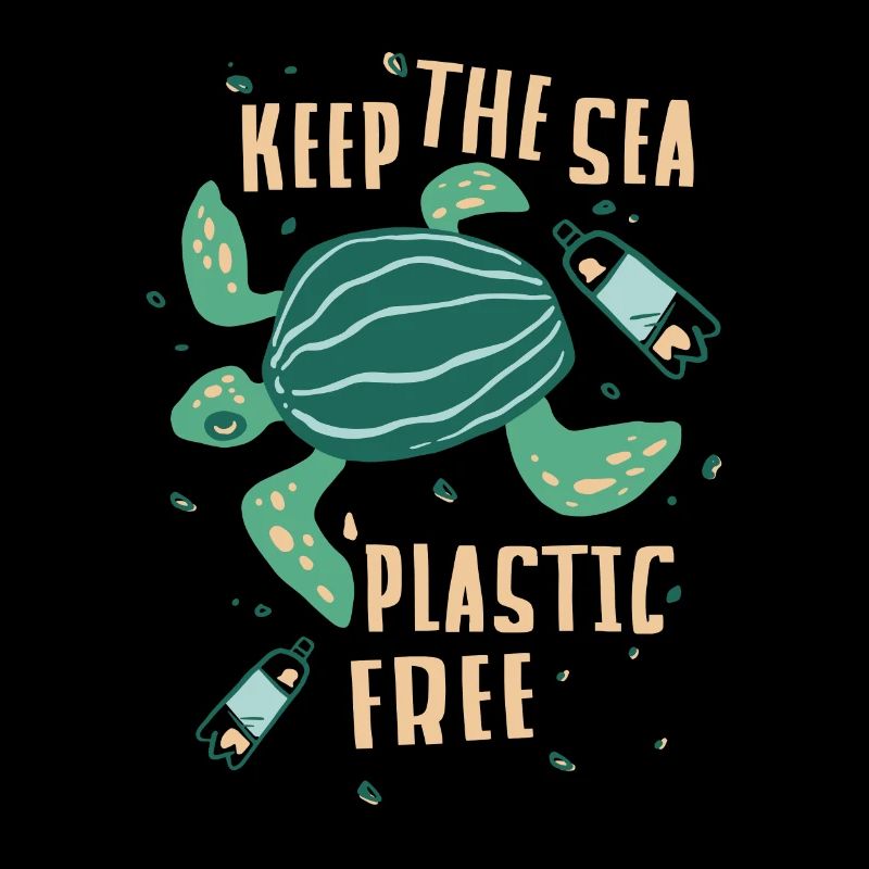 Keep The Sea Plastic Free Turtle Motif