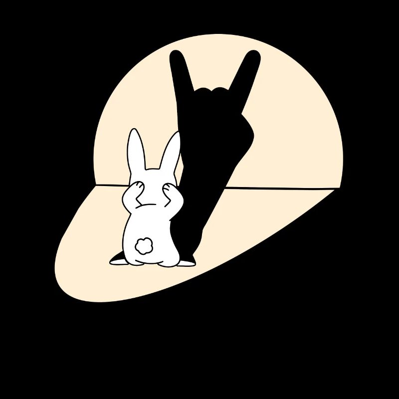 Lustiger Hase mit Rock'n'Roll Schatten