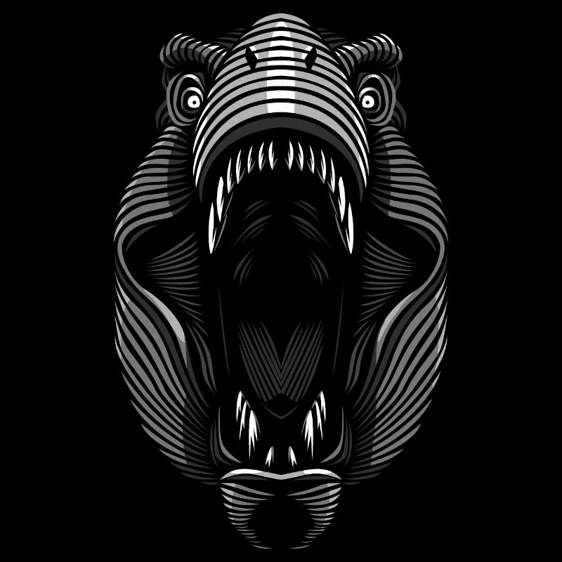 T-Rex mit Leinen