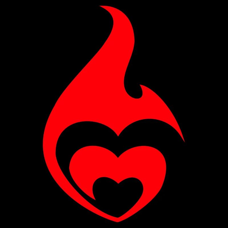 Heart Flames Fire