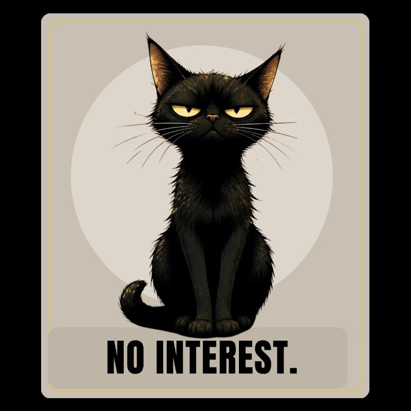No Interest. – Sarcastic Black Cat Design