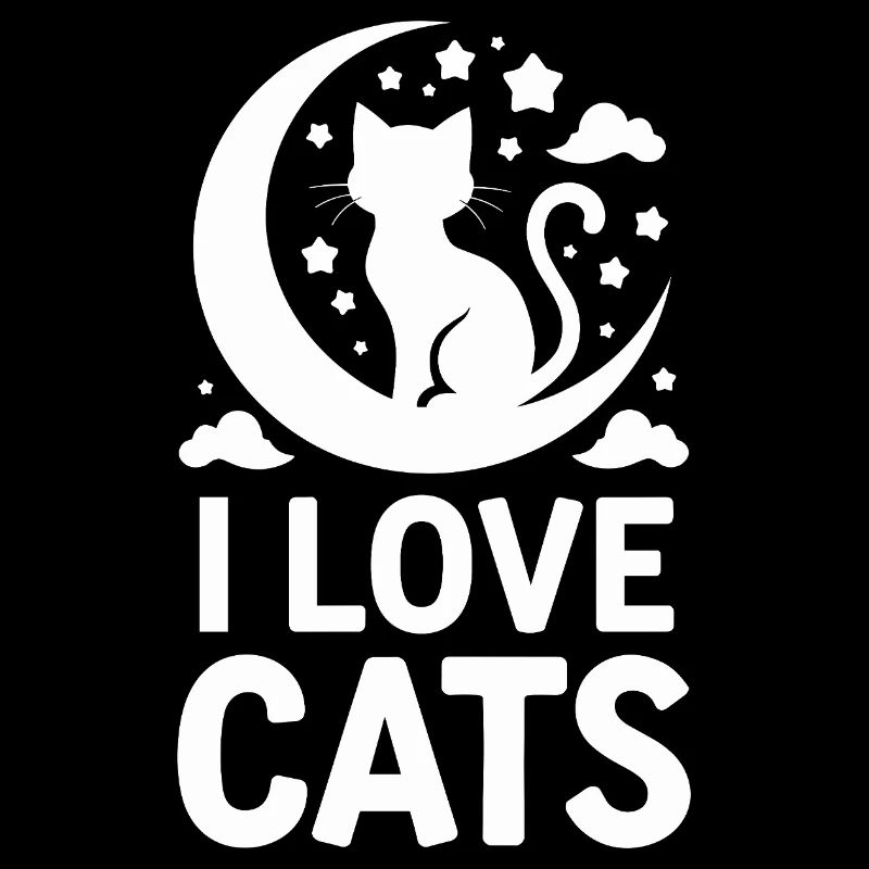 J’aime les chats : chat sur la lune