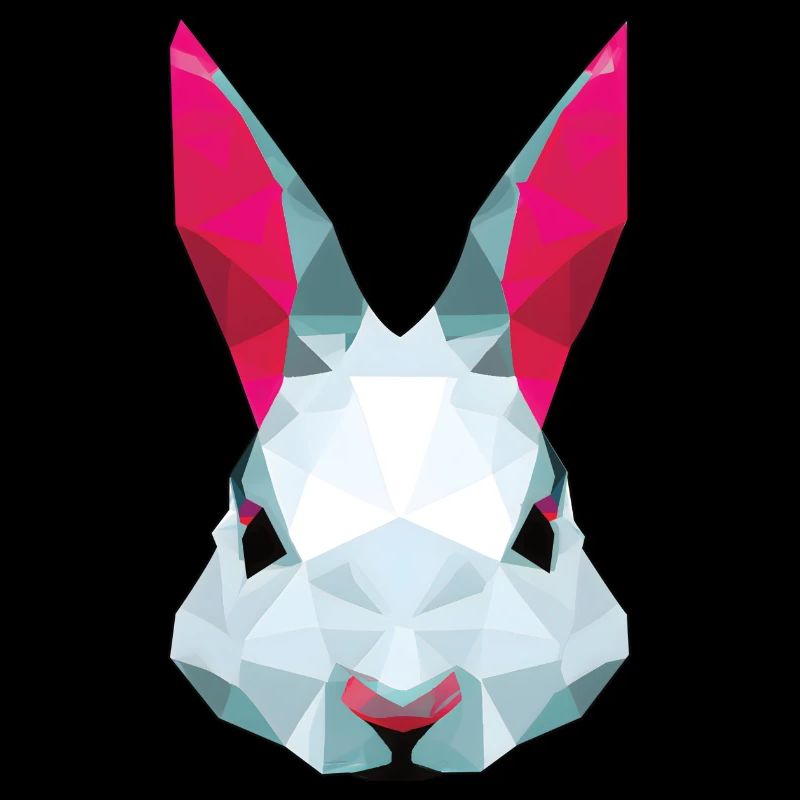 Lapin polygonal blanc