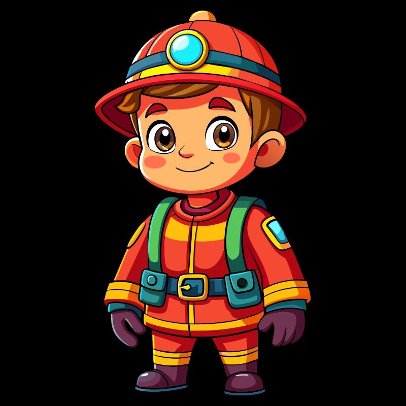 Held in Rot der Feuerwehrmann