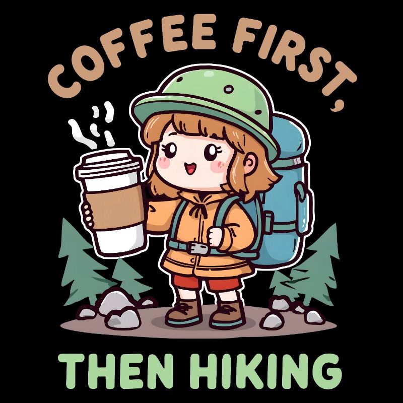 Funny hiking saying for coffee lovers