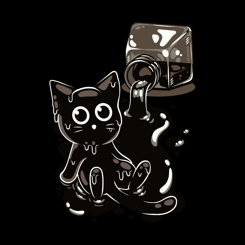 A Black Kitten in Ink - Humor