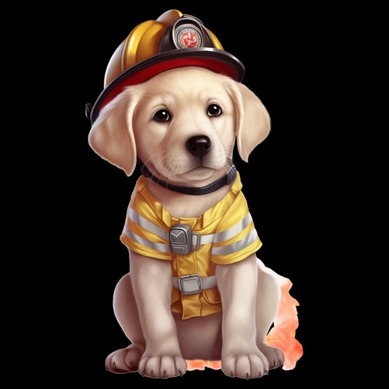 Firefighter cute labrador