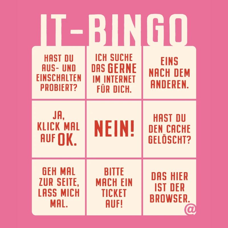 IT Support Bingo Service Desk IT Helpdesk Sysadmin