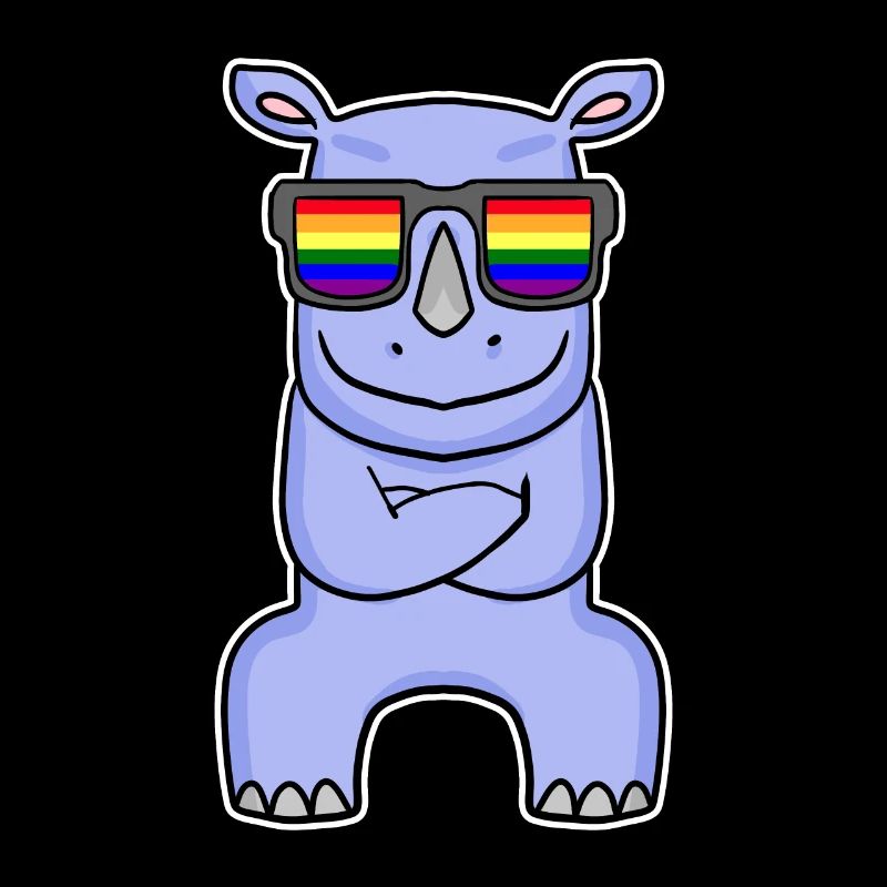 Regenbogen - Nashorn mit Brille