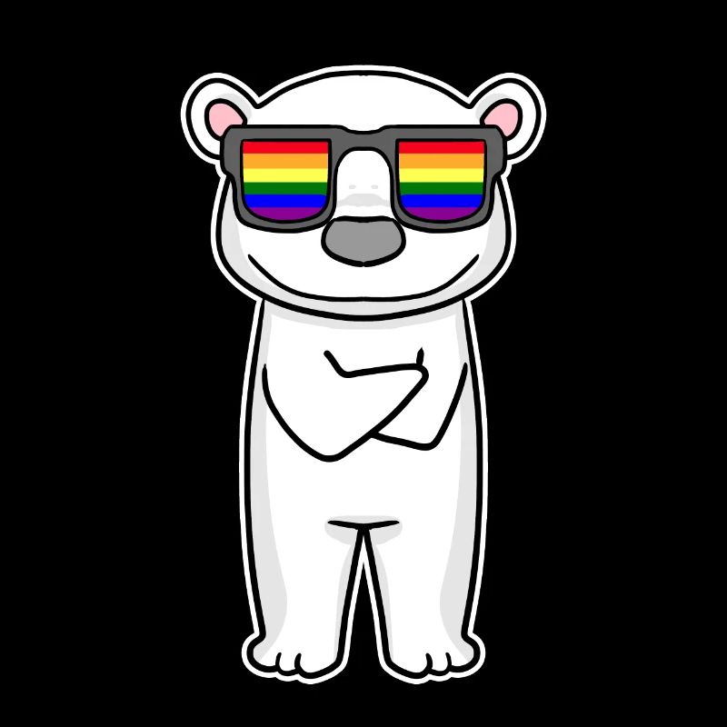 Regenbogen - Eisbär mit Brille