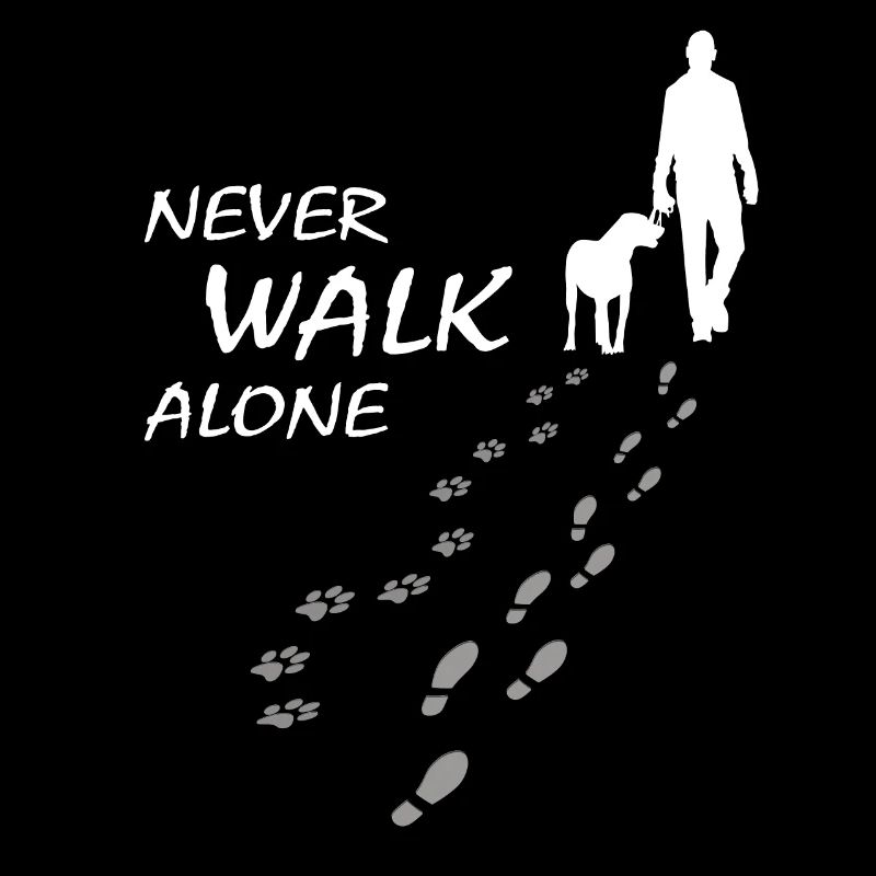 Never walk alone - Hund Herrchen Gassi, Backprint
