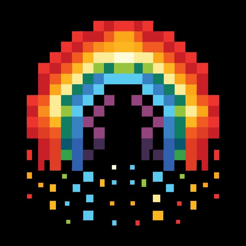 Pixel Art Rainbow 8-Bit Rétro