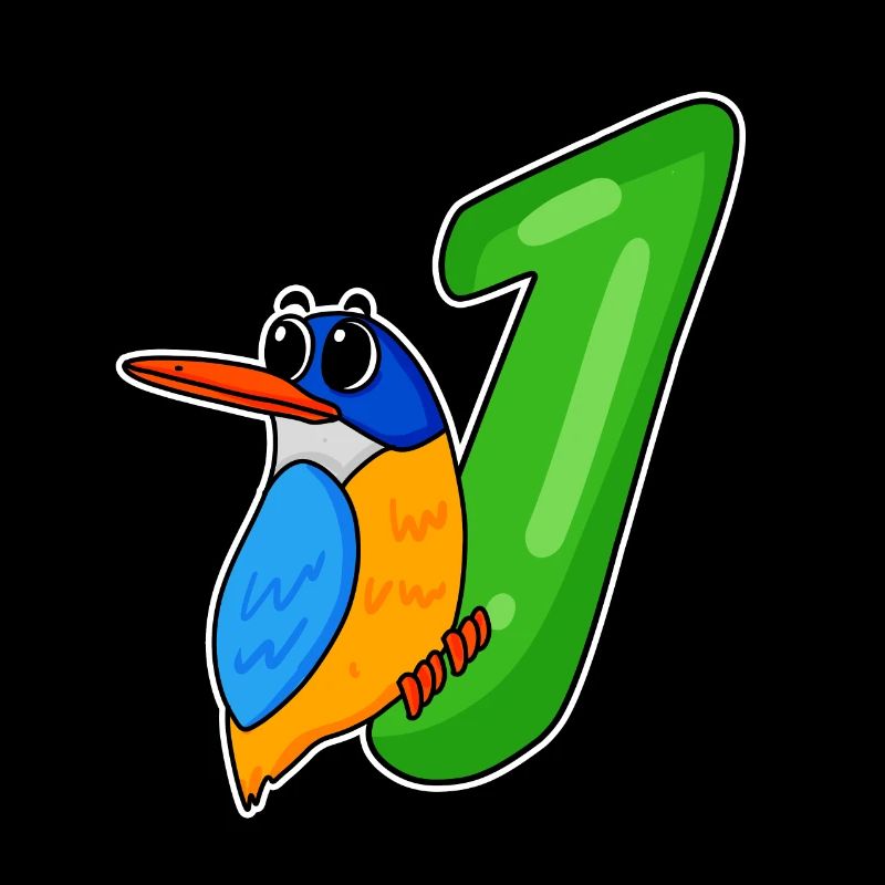 1. Geburtstag Motiv Eisvogel - eins Jahre alt