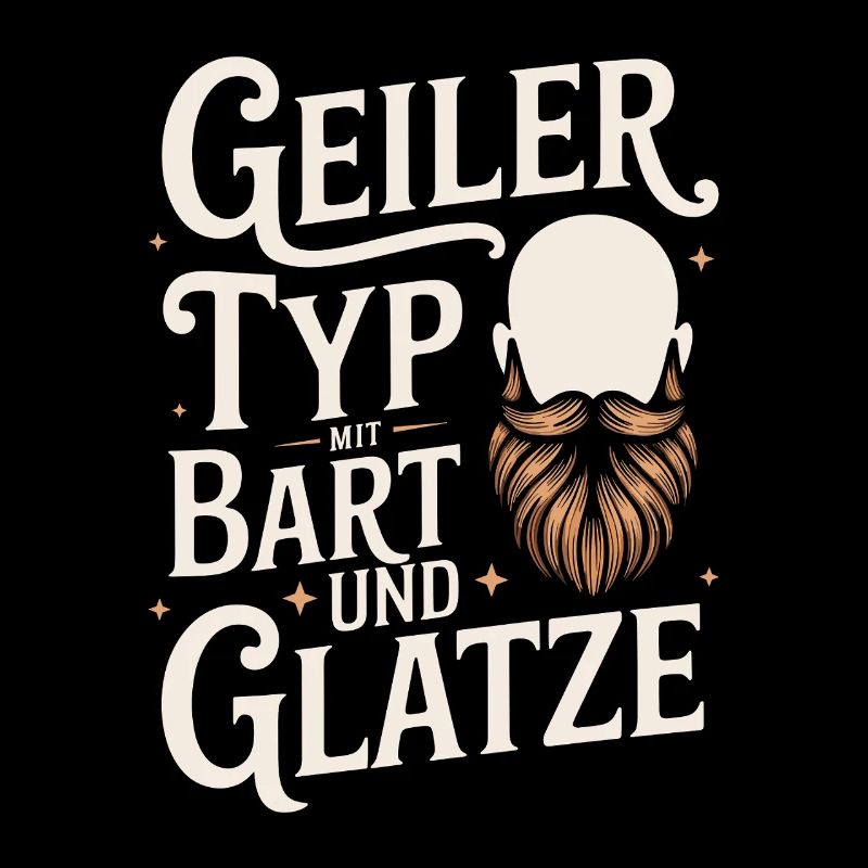 Geiler Typ Mit Bart & Glatze Glatzkopf Bartträger