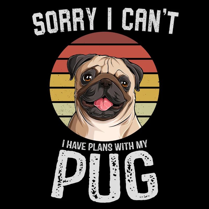 Humorvoller Mops mit Textdesign