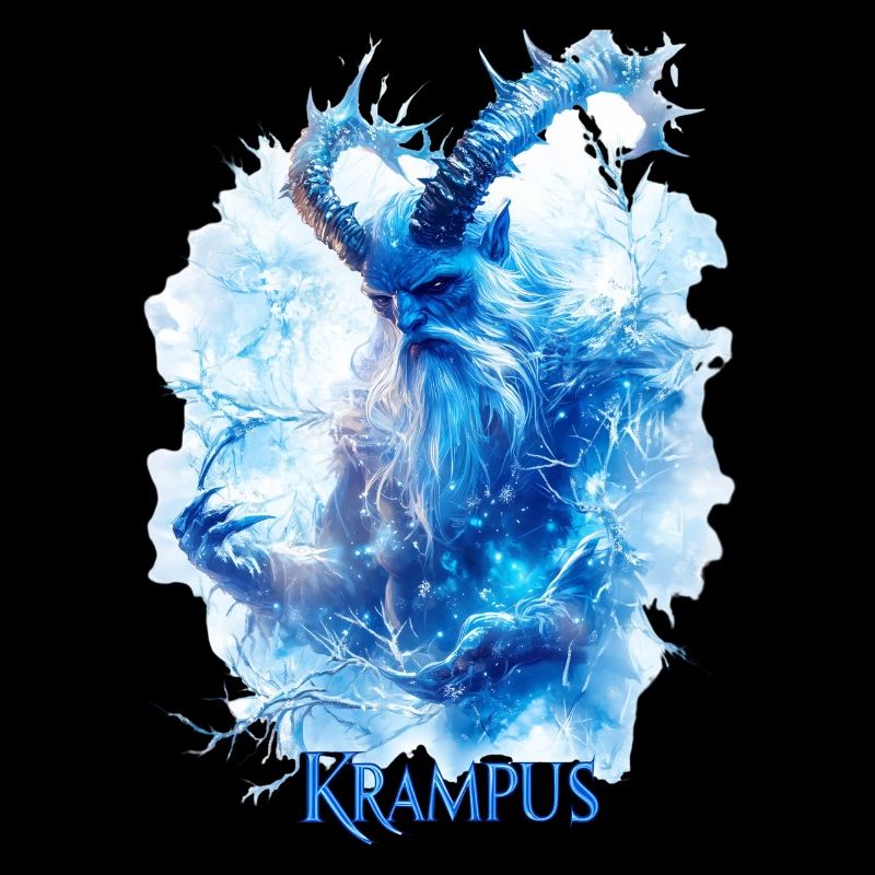 Krampus Eisblau – Mystisches Wintermotiv Folklore