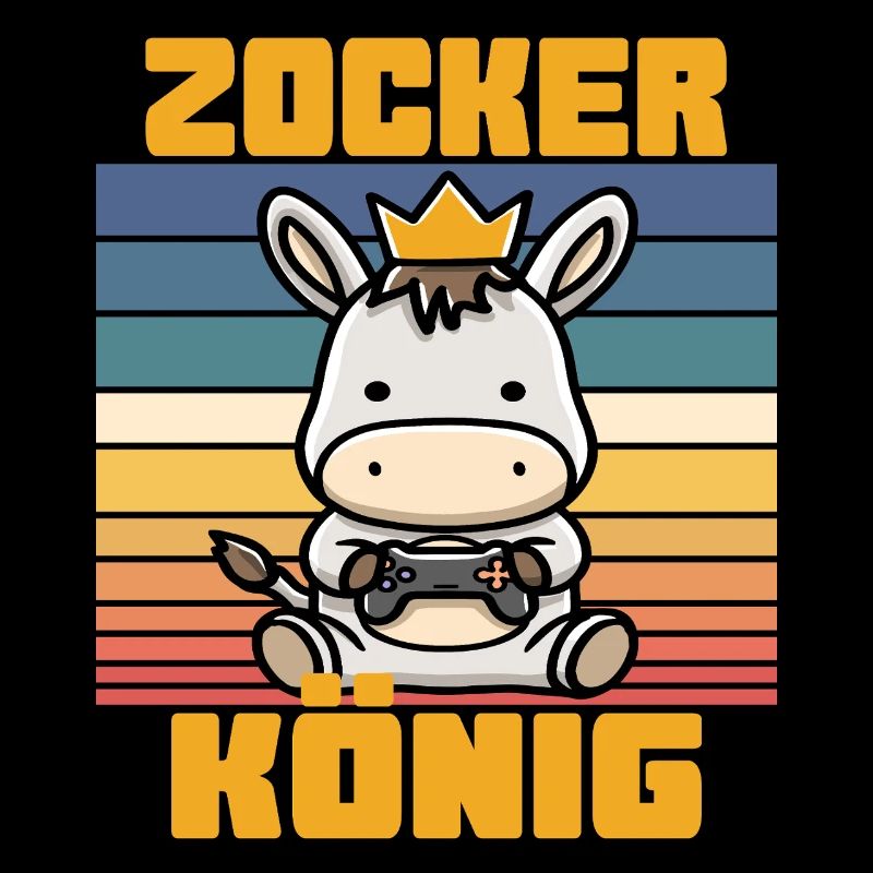 Zocker König krone auf esel