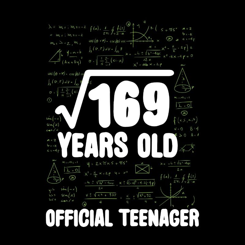 Math 13th Birthday Root 169 Teenager